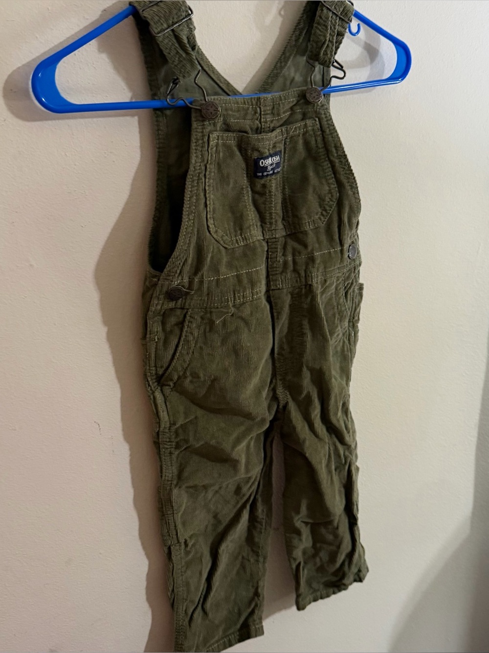OshKosh B'gosh Size 3t Olive Corduroy Kids Overalls